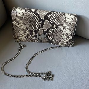 Michael Kors Mott Crossbody/Large Clutch/ Handbag Snakeskin Leather bag
